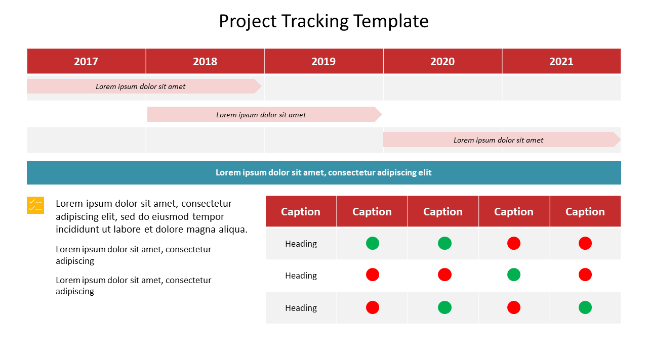 Project Tracking Template Design